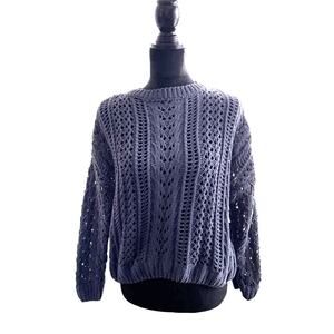 Kendall + Kylie Sweater Chunky‎ Knit Blue Womens S